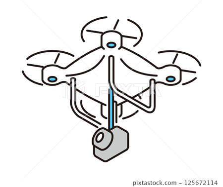 Simple illustration Vector illustration of an aerial shot taken by a drone 125672114
