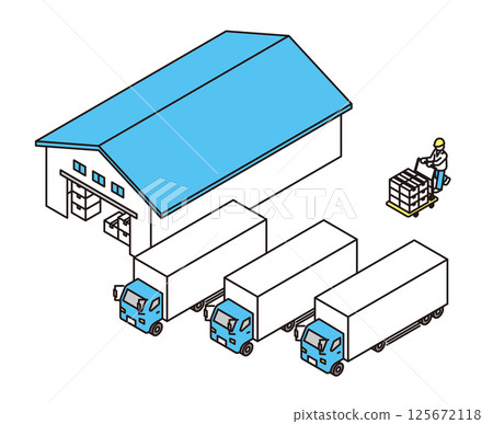 Simple illustration of a logistics center image vector illustration Simple illustration of a logistics center image vector illustration 125672118