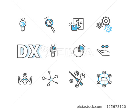 Simple illustration DX image icon set vector illustration 125672120