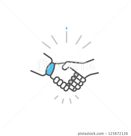 Simple illustration Vector illustration of an AI robot asking for a handshake 125672126