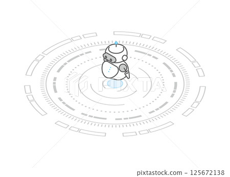 Simple illustration Vector illustration of an AI robot floating in the air Simple illustration Vector illustration of an AI robot floating in the air 125672138