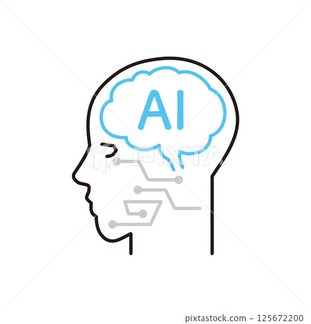 Simple illustration of artificial intelligence image vector illustration Simple illustration of artificial intelligence image vector illustration 125672200
