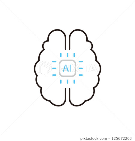 人工智慧圖像向量插圖的簡單說明 人工智慧圖像向量插圖的簡單說明 125672203