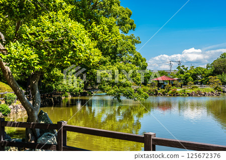大村公園：櫻田之堀，綠意盎然的護城河【長崎縣大村市】 125672376