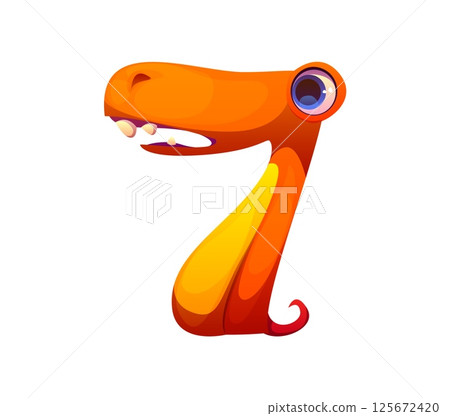 Spooky monster character font digit 7 seven. Spooky horror monster character kids ABC type numeral symbol, Halloween creature cartoon vector alphabet font number. Fantasy scarecrow math typeface digit Spooky monster character font digit 7 seven. Spooky horror monster character kids ABC type numeral symbol, Halloween creature cartoon vector alphabet font number. Fantasy scarecrow math typeface digit 125672420