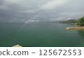 A double rainbow occurred at Takehara City's Matoba Beach 125672553