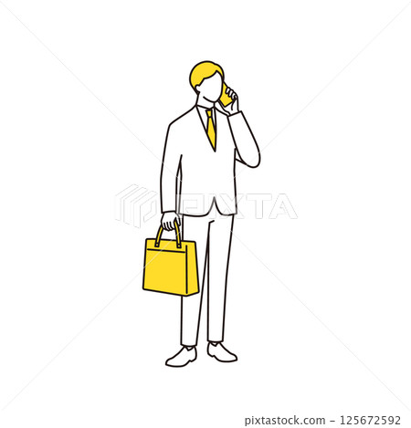 商人在智慧型手機上交談 125672592