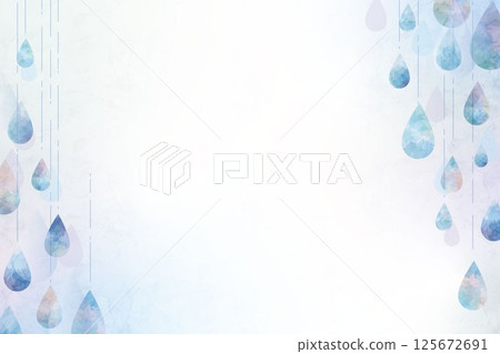 雨框插圖，雨季水彩背景 125672691