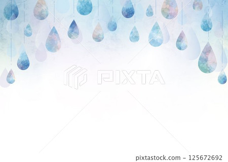 雨框插圖，雨季水彩背景 125672692