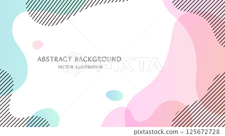 Simple and stylish background material composed of abstract shapes in pastel colors. 16:9 size vector illustration 125672728
