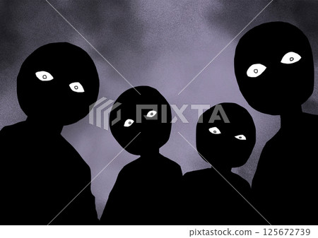 People looking down on others with cold eyes Black background People looking down on others with cold eyes Black background 125672739