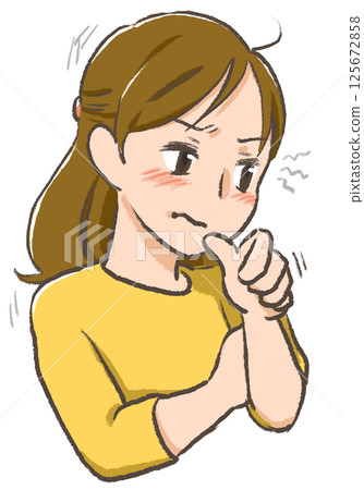 月經前後的煩惱 手繪插畫 煩躁 月經前後的煩惱 手繪插畫 煩躁 125672858