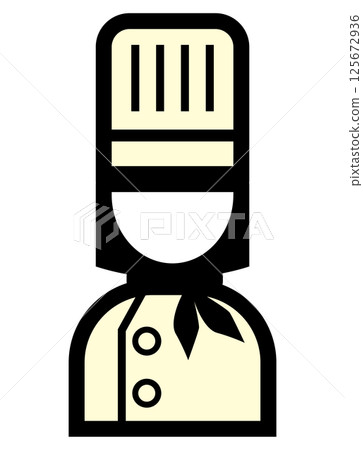 Chef cook simple color illustration icon Chef cook simple color illustration icon 125672936