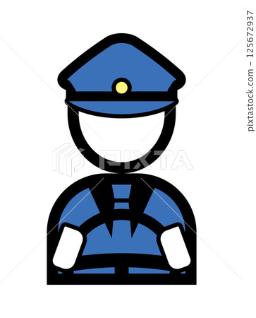 Driver simple color illustration icon 125672937