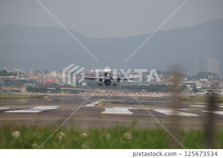 plane takes off plane takes off 125673534