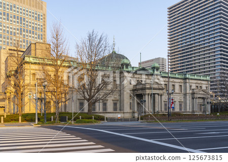 The Bank of Japan's Osaka branch bathed in the early morning sun The Bank of Japan's Osaka branch bathed in the early morning sun 125673815