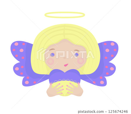 Sweet Ukrainian angel, colorful illustration 125674246