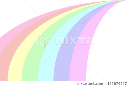 Simple rainbow illustration in pastel colors 125674537
