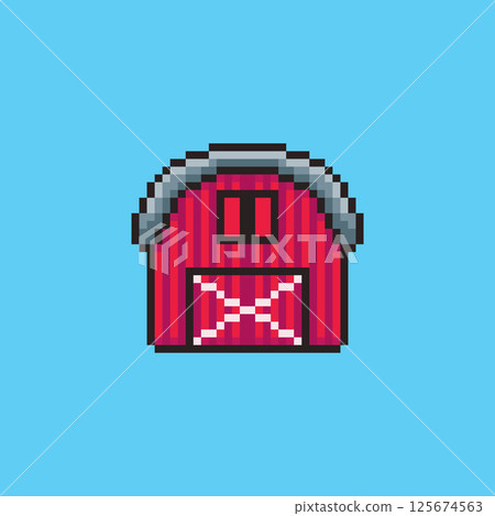 Pixel art farmhouse game asset design 125674563