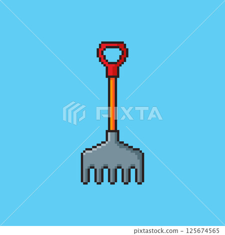 Pixel art Garden Rake game asset design Pixel art Garden Rake game asset design 125674565