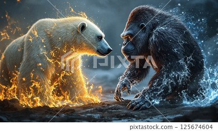 北極熊與大猩猩 北極熊與大猩猩 125674604