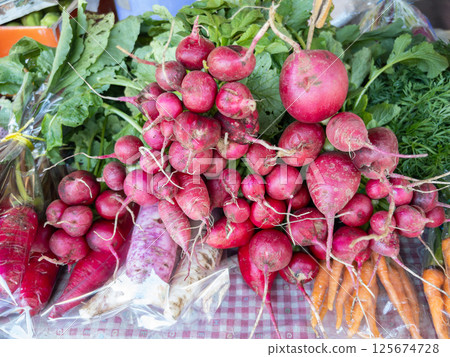 Vibrant Garden Beetroot at Local Market. Vibrant Garden Beetroot at Local Market. 125674728