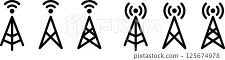 Smartphone and live video streaming radio tower icon 125674978