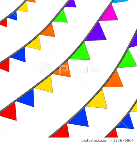 Simple colorful party flag decoration garland flag 125676864