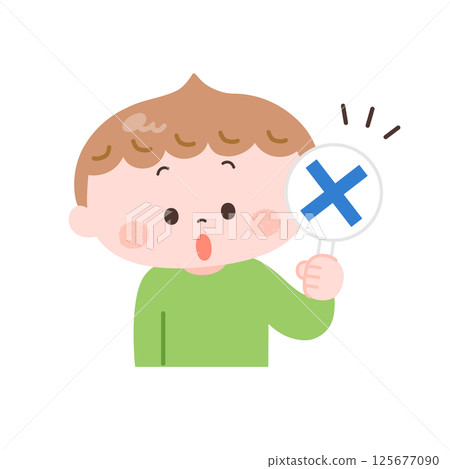 Illustration of a boy giving a thumbs up 125677090