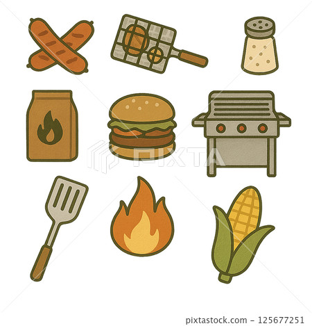 燒烤的插圖集 125677251