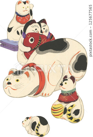 Japanese local toys: Cats from all over Japan Japanese local toys: Cats from all over Japan 125677565