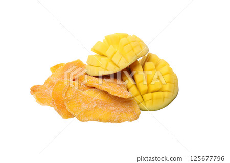 PNG,Fresh and dried mangoes, isolated on white background PNG,Fresh and dried mangoes, isolated on white background 125677796
