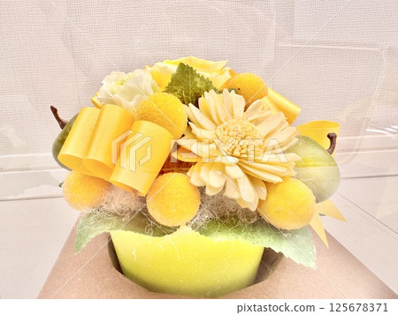 Stock photo: Yellow preserved flowers 125678371