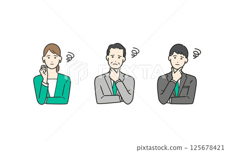 Person Businessman with a troubled expression Vector illustration set material 125678421