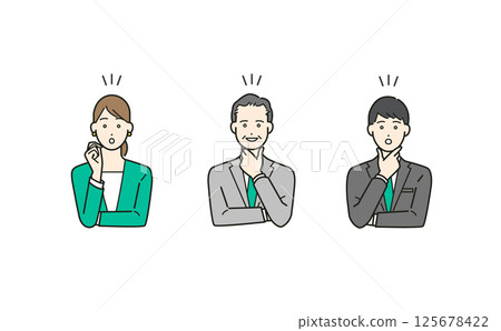 People A bright expression of a businessman who had an idea Vector illustration set material People A bright expression of a businessman who had an idea Vector illustration set material 125678422