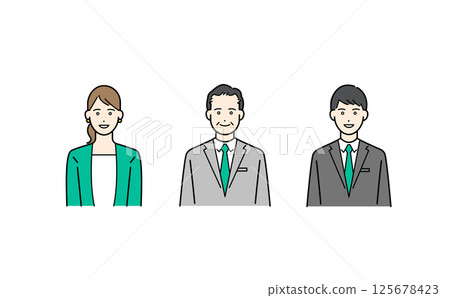 Image of a person businessman Vector illustration facial expression set material 125678423