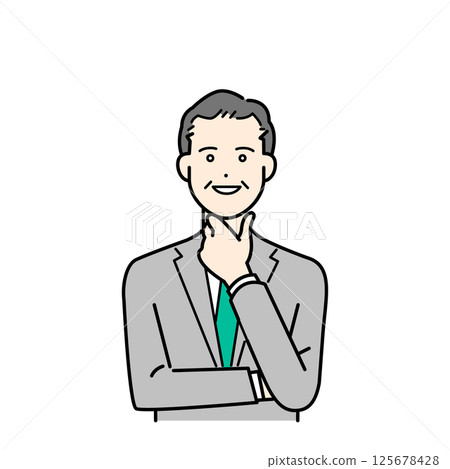 表情鮮明的經理50多歲的商人向量插圖素材 125678428