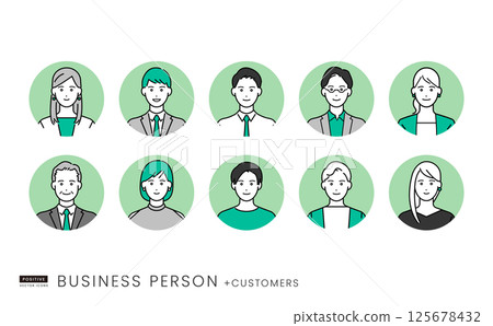 適用於商業情況的簡單向量圖示插圖集 125678432