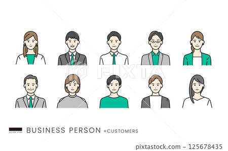A vector illustration icon set of business people useful in business situations 125678435