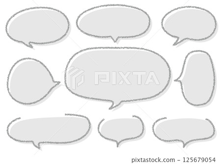 Crayon material hand-drawn balloon set 125679054