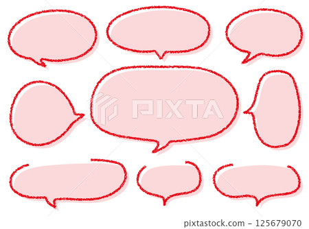 Crayon material hand-drawn balloon set 125679070