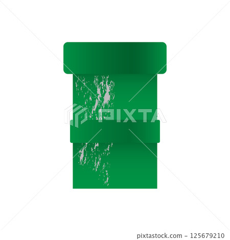 Green clay pipe with chipped paint 125679210