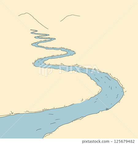 Winding River Landscape 125679482