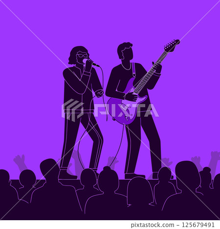 Band Performing Live on Stage 125679491