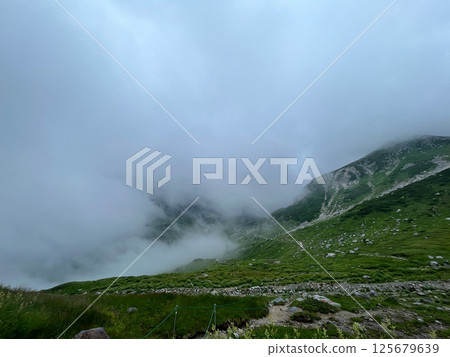 Mt. Tateyama Murodo in the mist 125679639
