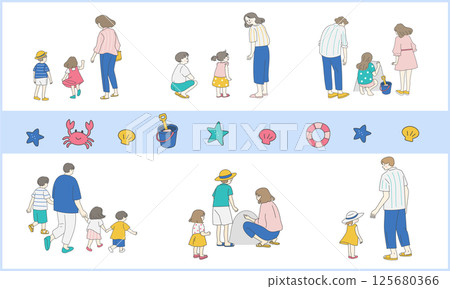 Summer parent-child sea play set 125680366
