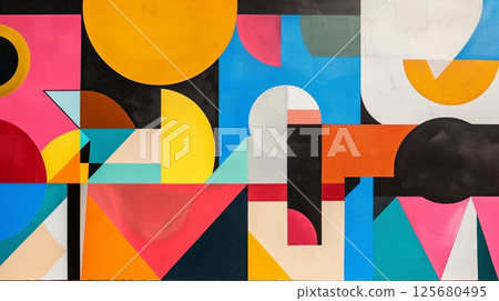 Modern geometric design with bold shapes and vibrant colors creates a striking, dynamic aesthetic. Modern geometric design with bold shapes and vibrant colors creates a striking, dynamic aesthetic. 125680495