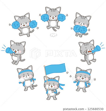 虎斑貓藍隊啦啦隊套裝 虎斑貓藍隊啦啦隊套裝 125680530