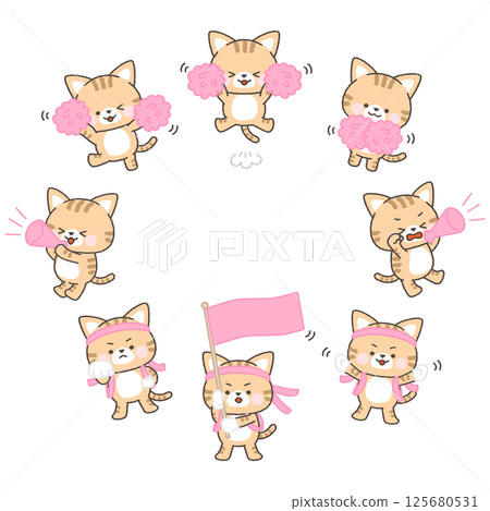 棕色虎斑貓桃子組啦啦隊套裝 125680531