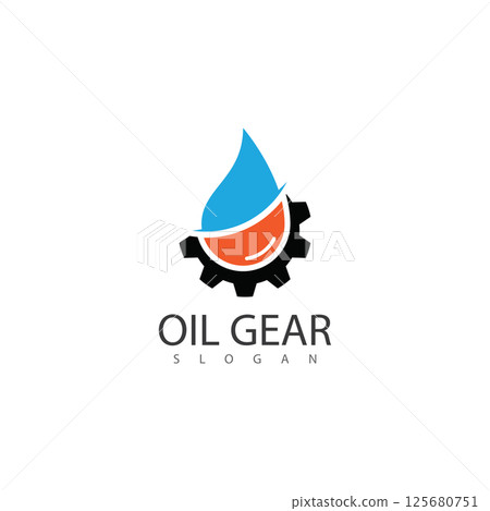 oil gear automotive machine motor repair logo vector 125680751